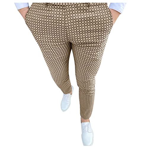 SOOUICKER Chino Hose Herren Slim Fit Stretch Anzughose Herren Kariert Chino Hose Herren Muster Flex Herren Jogginghose Anzug Optik Chino Hose Herren Skinny Fit Chino Hose Herren Eng Elastisch von SOOUICKER