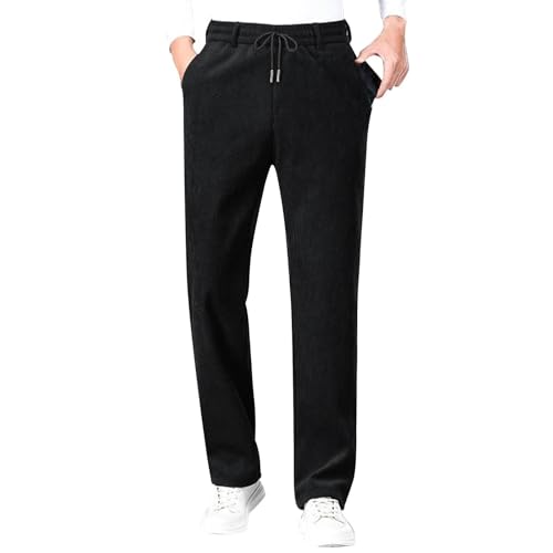 SOOUICKER Chino Hose Herren Slim Fit mit Gummibund Elegant Jogginghose Reißverschlusstaschen Gerades Bein Freizeithose Ohne Bündchen Sporthose Lang Fitness von SOOUICKER