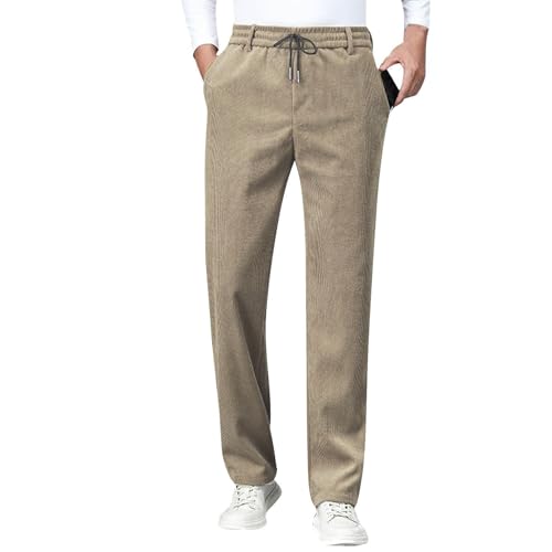SOOUICKER Chino Hose Herren Slim Fit mit Gummibund Elegant Jogginghose Reißverschlusstaschen Gerades Bein Freizeithose Ohne Bündchen Sporthose Lang Fitness von SOOUICKER