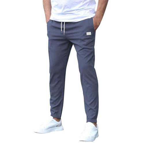 SOOUICKER Chino Hose Herren Slim Fit mit Gummibund Stoffhose Sommer Casual Freizeithose Chino Stretch Sommerhose Leicht Hosen Modern Tapered von SOOUICKER