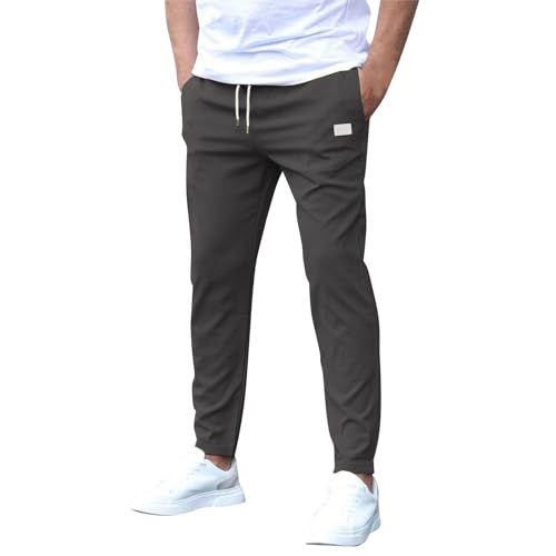 SOOUICKER Chino Hose Herren Slim Fit mit Gummibund Stoffhose Sommer Casual Freizeithose Chino Stretch Sommerhose Leicht Hosen Modern Tapered von SOOUICKER