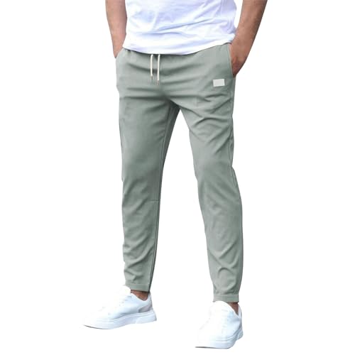 SOOUICKER Chino Hose Herren Slim Fit mit Gummibund Stoffhose Sommer Casual Freizeithose Chino Stretch Sommerhose Leicht Hosen Modern Tapered von SOOUICKER