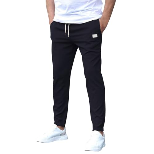 SOOUICKER Chino Hose Herren Slim Fit mit Gummibund Stoffhose Sommer Casual Freizeithose Chino Stretch Sommerhose Leicht Hosen Modern Tapered von SOOUICKER