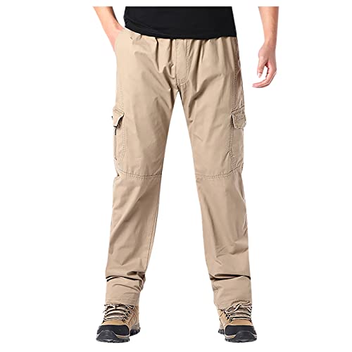 SOOUICKER Chino Hose Herren Straight Jogginghose Herren Ohne Bund Unten Arbeitshose Herren Lang Mit Seitentaschen Cargohose Herren Wandern Wanderhose Herren Atmungsaktiv Cargohose Herren Outdoor von SOOUICKER