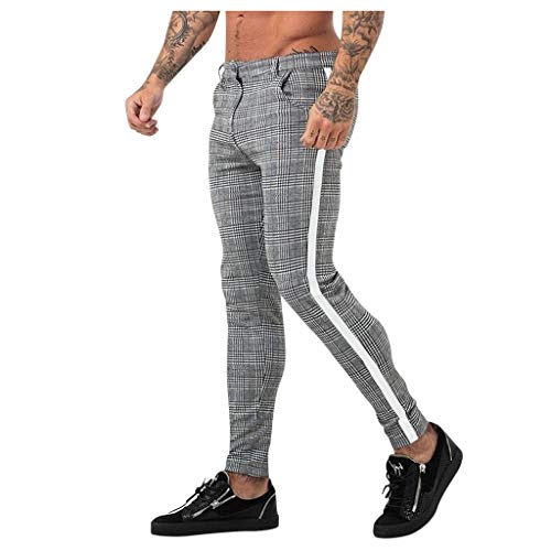 SOOUICKER Chino Hose Herren Stretch Chino Hose Herren Elegant Elastisch Karierte Hose Herren Chino Chino Hose Herren Karo Gestreift Anzughose Herren Kariert Jogginghose Herren Anzug Optik von SOOUICKER