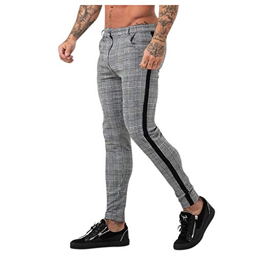 SOOUICKER Chino Hose Herren Stretch Chino Hose Herren Elegant Elastisch Karierte Hose Herren Chino Chino Hose Herren Karo Gestreift Anzughose Herren Kariert Jogginghose Herren Anzug Optik von SOOUICKER