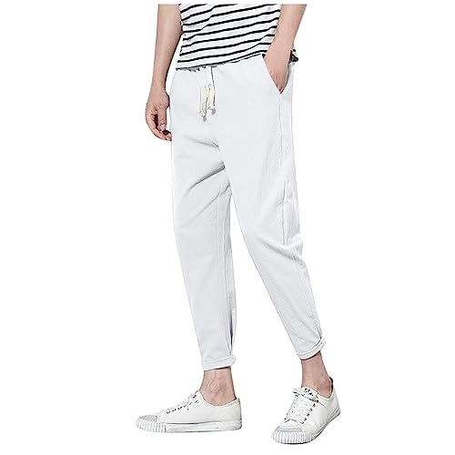 SOOUICKER Chinohose Männer mit Gummibund 7/8 Sporthose Herren Slim Fit Herren Cargohose Lang Jogginghose Herren Elegant Stoffhose Herren Leicht Tapered Sportlich Jogginghose Herren Modern von SOOUICKER