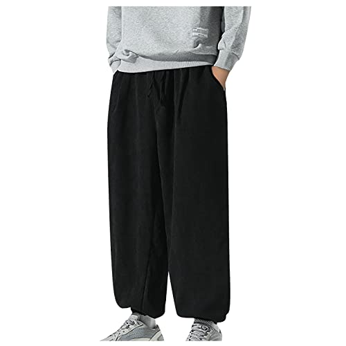 SOOUICKER Cord Haremshose Herren Cordhose Herren Baggy Breite Jogginghose Herren Grau Haremshose Herren Mit Taschen Cordhose Herren Mit Gummibund Jogginghose Herren Oversize von SOOUICKER