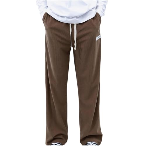 SOOUICKER Cordhose Herren Baggy Oldschool Breite Jogginghose Herren Gym Cordhose Herren Weites Bein Freizeithose Herren Cord mit Gummizug Sporthose Herren Lang Weit Cordhose Loose Fit von SOOUICKER