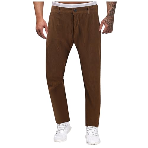 SOOUICKER Cordhose Herren Slim Fit Knopfleiste Chino Hose Herren Cord Straight Anzughose Herren Cord Winter Hosen Herren Cordhose Herren 90er Regular Fit Tapered von SOOUICKER