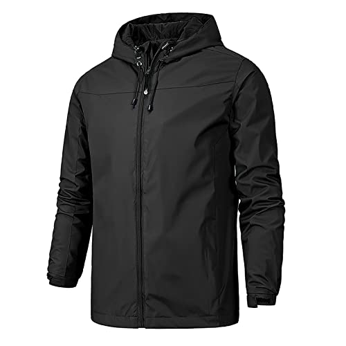 SOOUICKER Fahrrad Regenjacke Herren Atmungsaktiv Übergangsjacke Herren Kapuze Windbreaker Herren Outdoor Jacke Herren Wandern Regenjacke Herren Joggen Outdoorjacke Herren Sport Herbstjacke von SOOUICKER