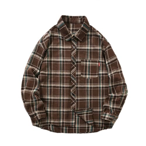 SOOUICKER Flanellhemd Herren Kariert Freizeithemden für Herren Regular Fit Kariertes Hemd Herren Langarm Hemd Herren Muster Casual Hemd Herren Freizeit Oversize Hemd Herren Karo von SOOUICKER