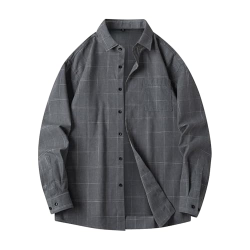 SOOUICKER Flanellhemd Herren Kariert Oversize Freizeithemden für Herren Sommer Karo Kariertes Hemd Langarm Freizeit Sommerhemd Muster mit Brusttasche von SOOUICKER