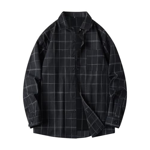 SOOUICKER Flanellhemd Herren Kariert Oversize Freizeithemden für Herren Sommer Karo Kariertes Hemd Langarm Freizeit Sommerhemd Muster mit Brusttasche von SOOUICKER