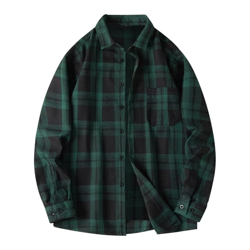 SOOUICKER Flanellhemd Herren Kariert Oversize Kariertes Hemd Langarm Freizeit Freizeithemden für Herren Sommer Karo Sommerhemd Muster mit Brusttasche von SOOUICKER
