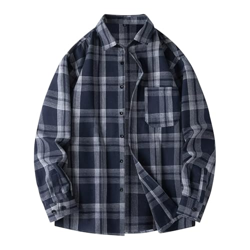 SOOUICKER Flanellhemd Herren Kariert Oversize Kariertes Hemd Langarm Freizeit Freizeithemden für Herren Sommer Karo Sommerhemd Muster mit Brusttasche von SOOUICKER