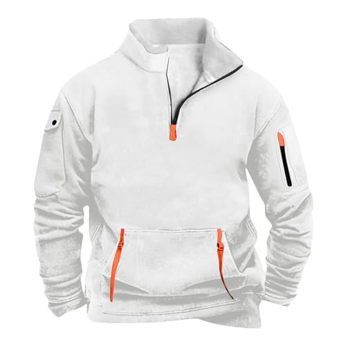 SOOUICKER Fleece Pullover Herren Outdoor Rollkragenpullover mit Reissverschluss Sweatshirt Ohne Kapuze Gefüttert Arbeitspullover Winter Winterpullover Warm Half Zip Pulli Sport von SOOUICKER
