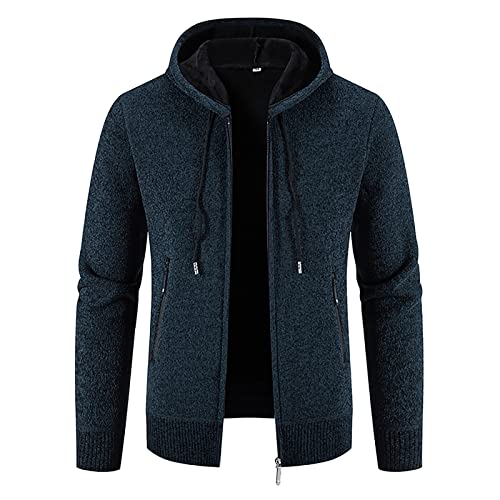 SOOUICKER Fleecejacke Herren Arbeit Strickjacke Herren Gefüttert Holzfäller Jacke Herren Kapuze Dicke Strickjacke Herren Winter Kapuzenpullover Herren Reißverschluss Fleecejacke Herren Elegant von SOOUICKER