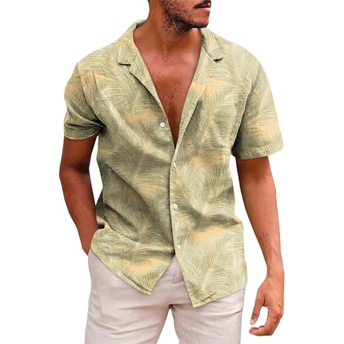 SOOUICKER Freizeithemden für Herren Bunt Hawaii Hemd Männer Palmen Kurzarmhemd Herren Print Hemd Herren Kurzarm Urlaub Sommerhemd Herren Muster Hemd Herren Sommer Hawaii von SOOUICKER