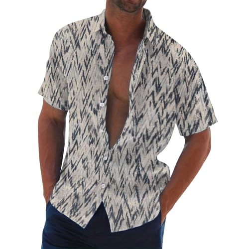 SOOUICKER Freizeithemden für Herren Kurzarm Hemd Herren Vintage Hawaii Hemd Männer Bunt Kurzarmhemd Herren Große Größen Hemd Herren Hippie Sommerhemd Herren Gemustert Hemd Herren Muster von SOOUICKER