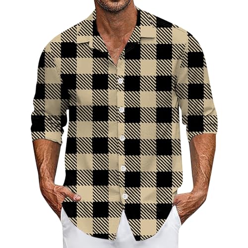 SOOUICKER Freizeithemden für Herren Regular Fit Hawaiihemd Herren Langarm Sommerhemd Herren Gemustert Hawaii Hemd Männer Bunt Hemd Herren Casual Muster Hemd Herren Print Modern von SOOUICKER