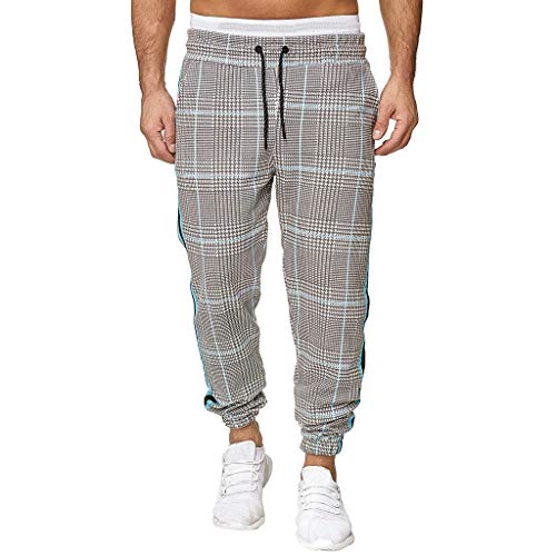 SOOUICKER Freizeithose Herren Bündchen Chino Hose Herren Gummizug Herren Jogginghose Modern Chino Hose Herren Kariert Karo Jogginghose Herren Elegant Chino Hose Herren Jogger von SOOUICKER