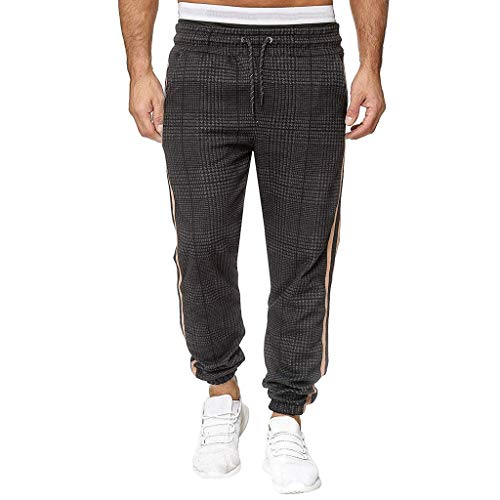 SOOUICKER Freizeithose Herren Bündchen Chino Hose Herren Gummizug Herren Jogginghose Modern Chino Hose Herren Kariert Karo Jogginghose Herren Elegant Chino Hose Herren Jogger von SOOUICKER