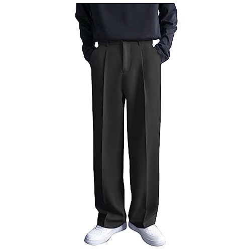 SOOUICKER Freizeithose Herren Elegant Weites Bein Chino Hose Herren Loose Fit Business Anzughose Weit Casual Chino Hose Regular Fit Stoffhose von SOOUICKER