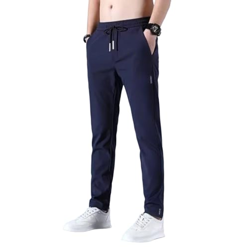 SOOUICKER Freizeithose Herren Lang Stretch Chino Hose Sommer Leicht Jogginghose Slim Fit Modern Leichte Sommerhose Herren Elegant Stoffhose mit Gummizug Tapered von SOOUICKER
