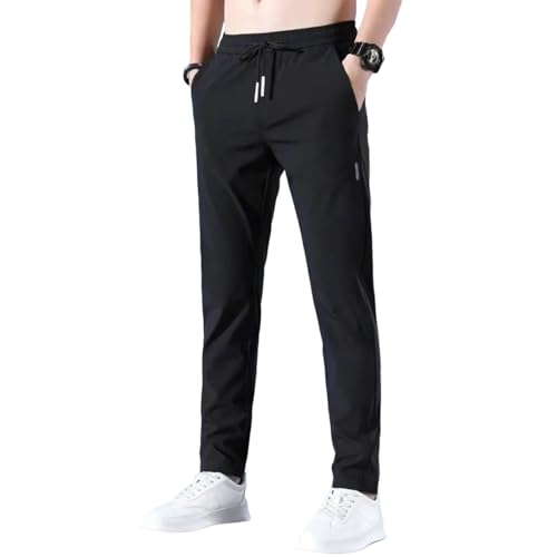SOOUICKER Freizeithose Herren Lang Stretch Chino Hose Sommer Leicht Jogginghose Slim Fit Modern Leichte Sommerhose Herren Elegant Stoffhose mit Gummizug Tapered von SOOUICKER