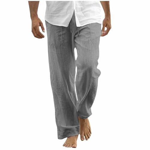 SOOUICKER Freizeithose Herren Lang Weites Bein Leinenhose Herren Sommer Jogginghose Herren Leinen Locker Trainingshose Herren Weit Ohne Bündchen Sporthose Herren Lang mit Taschen SOOUICKER Freizeithose Herren Lang Weites Bein Leinenhose Herren Sommer Jogginghose Herren Leinen Locker Trainingshose Herren Weit Ohne Bündchen Sporthose Herren Lang mit Taschen von SOOUICKER