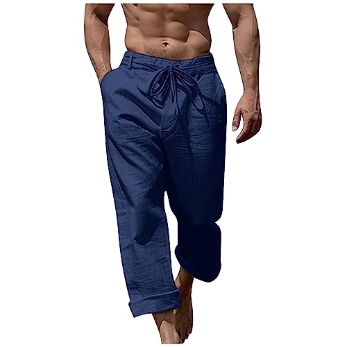 SOOUICKER Freizeithose Herren Weites Bein Breite Jogginghose Herren Ohne Bund Unten Strandhose Herren Lang Jogginghose Herren Relaxed Fit Freizeithose Herren mit Gummizug Sporthose Herren Weit von SOOUICKER