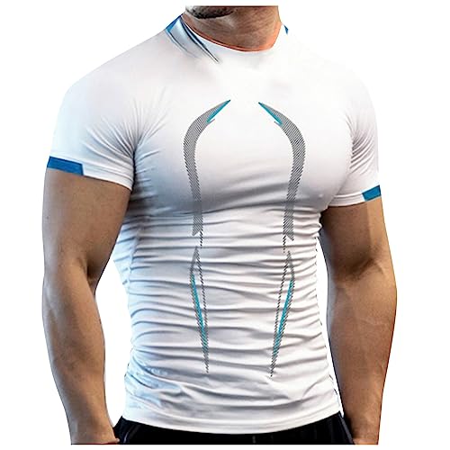 SOOUICKER Funktionsshirt Herren Kurzarm Kompressionsshirt Herren Sport Tshirts Herren Slim Fit Trainingsshirt Herren Gym Sportshirt Herren Kurzarm Fitness Tshirt Herren Sommer Sport Shirt Männer von SOOUICKER