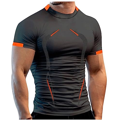 SOOUICKER Funktionsshirt Herren Kurzarm Kompressionsshirt Herren Sport Tshirts Herren Slim Fit Trainingsshirt Herren Gym Sportshirt Herren Kurzarm Fitness Tshirt Herren Sommer Sport Shirt Männer von SOOUICKER