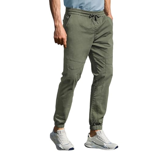SOOUICKER Golfhose Herren Lang Stretch Modern Chino Hose Herren Slim Fit Jogger Outdoor Hosen Sommer Leicht Cargohose mit Gummizug Vintage Stoffhose Elegant Sportlich von SOOUICKER