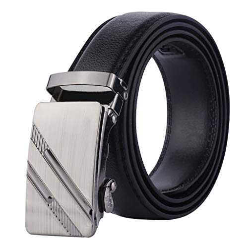 SOOUICKER Gürtel Herren Leder Schwarz Ledergürtel Herren Schwarz Gürtel Herren Automatik Gürtel Herren Ratsche Gürtel Herren Elegant Gürtel Herren Modern Verstellbar Gürtel Herren Anzug Business von SOOUICKER