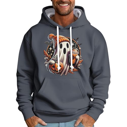 SOOUICKER Halloween Hoodie Herren Print Pullover Herren mit Aufdruck Sweatshirt Herren Lustig Kapuzenpullover Herren Vintage Oversized Hoodie Herren Gym Pullover mit Motiv Unisex von SOOUICKER