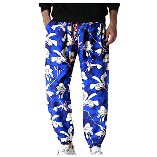 SOOUICKER Haremshose Herren Blumen Freizeithose Herren Bunt Jogginghose Herren Muster Trainingshose Herren Weit Jogginghose Herren Mit Aufdruck Freizeithose Herren Mit Gummibund von SOOUICKER