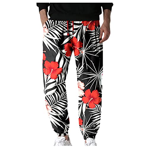 SOOUICKER Haremshose Herren Blumen Freizeithose Herren Bunt Jogginghose Herren Muster Trainingshose Herren Weit Jogginghose Herren Mit Aufdruck Freizeithose Herren Mit Gummibund von SOOUICKER