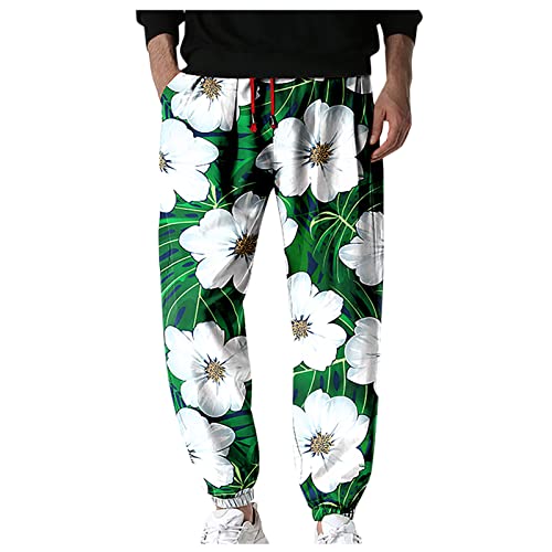 SOOUICKER Haremshose Herren Blumen Freizeithose Herren Bunt Jogginghose Herren Muster Trainingshose Herren Weit Jogginghose Herren Mit Aufdruck Freizeithose Herren Mit Gummibund von SOOUICKER