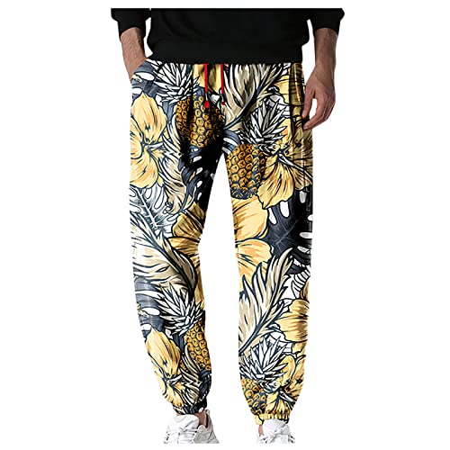 SOOUICKER Haremshose Herren Blumen Freizeithose Herren Bunt Jogginghose Herren Muster Trainingshose Herren Weit Jogginghose Herren Mit Aufdruck Freizeithose Herren Mit Gummibund von SOOUICKER