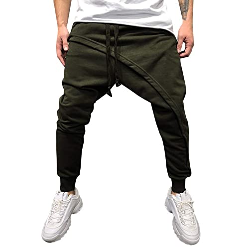 SOOUICKER Haremshose Herren Japanisch Jogginghose Herren Modern Freizeithose Herren mit Bündchen Haremshose Herren Jogginghose Tiefer Schritt Yoga Jogginghose Herren Slim Fit von SOOUICKER