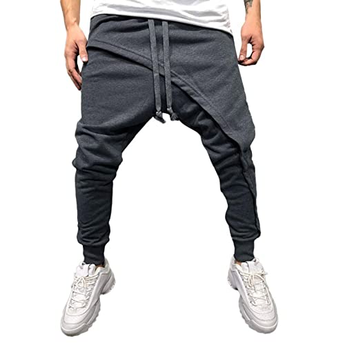 SOOUICKER Haremshose Herren Japanisch Jogginghose Herren Modern Freizeithose Herren mit Bündchen Haremshose Herren Jogginghose Tiefer Schritt Yoga Jogginghose Herren Slim Fit von SOOUICKER