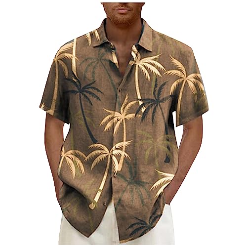 SOOUICKER Hawaii Hemd Männer Palmen Hemd Herren Kurzarm Muster Freizeithemden für Herren Sommer Übergröße Kurzarmhemd Herren Große Größen Print Sommerhemd Herren Hawaii Hemd Herren Urlaub von SOOUICKER