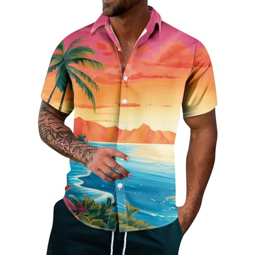 SOOUICKER Hawaii Hemd Männer Regular Fit Freizeithemden für Herren Bunt Hemd Herren Sommer Hawaii Kurzarmhemd Herren Muster Sommerhemd Herren Kurzarm Hemd Herren Print Urlaub von SOOUICKER