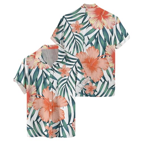 SOOUICKER Hawaii Hemd Männer Übergröße Palmen Freizeithemden für Herren Bunt Kurzarmhemd Herren Große Größen Hemd Herren Kurzarm Urlaub Sommerhemd Herren Muster Hemd Herren Sommer Hawaii von SOOUICKER