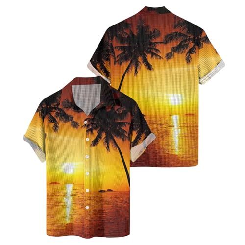 SOOUICKER Hawaii Hemd Männer Übergröße Palmen Freizeithemden für Herren Bunt Kurzarmhemd Herren Große Größen Hemd Herren Kurzarm Urlaub Sommerhemd Herren Muster Hemd Herren Sommer Hawaii von SOOUICKER