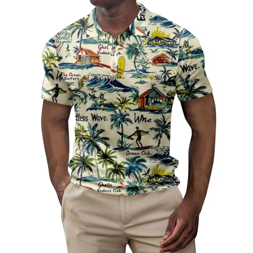 SOOUICKER Hawaii Poloshirt Herren Kurzarm Muster Polohemd Bunt Regular Fit Tshirt mit Kragen Vintage Funktionsshirt mit Motiv Sommer T Shirt Knopfleiste mit Aufdruck SOOUICKER Hawaii Poloshirt Herren Kurzarm Muster Polohemd Bunt Regular Fit Tshirt mit Kragen Vintage Funktionsshirt mit Motiv Sommer T Shirt Knopfleiste mit Aufdruck von SOOUICKER