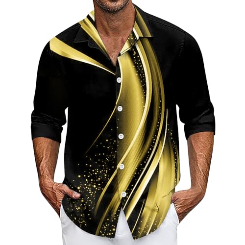 SOOUICKER Hawaiihemd Herren Hemd Herren 3D Druck Hawaii Hemd Männer Langarm Freizeithemden für Herren Regular Fit Hemd Herren Urlaub Casual Hemd Herren Bunt Muster Hemd Herren Freizeit Modern von SOOUICKER