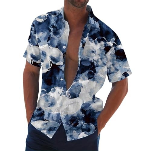 SOOUICKER Hemd Herren 3D Druck Freizeithemden für Herren Kurzarm Hawaiihemd Herren Bunt Kurzarmhemd Herren Große Größen Hemd Herren Regular Fit Farbverlauf Sommerhemd Herren Gemustert von SOOUICKER